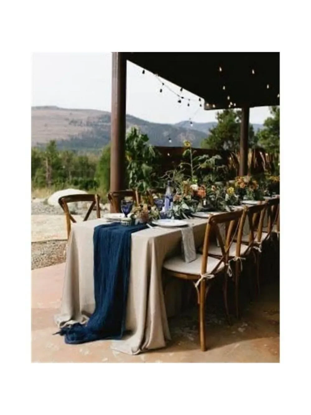 navy blue cheesecloth table runner 10ft gauze fabric wedding party decor 6 pack